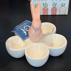 Pink Bunny Ceramic Egg Tray Spring & Easter Decor